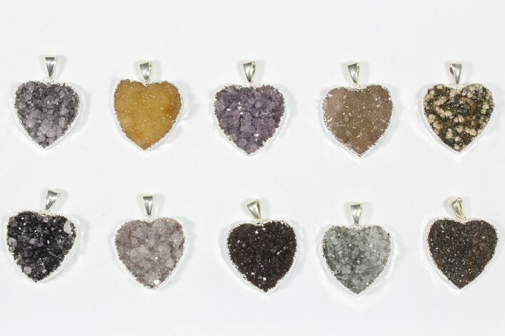 Lot: Druzy Amethyst Heart Pendants - Pieces #84082